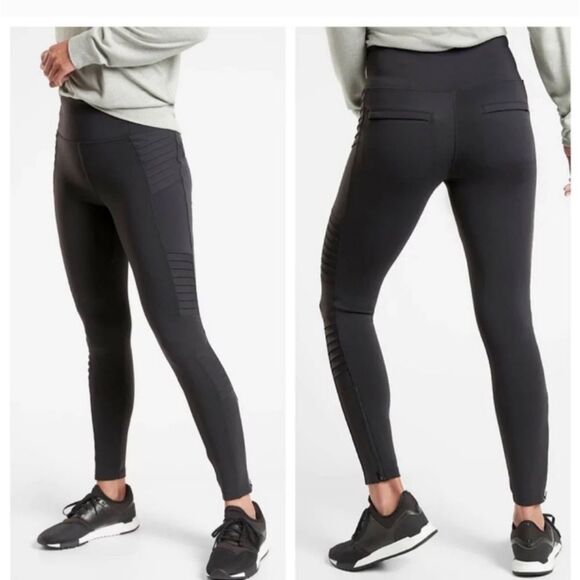 Athleta Delancey Moto High Rise Tights / Leggings Size XXS NWT - Picture 1 of 4